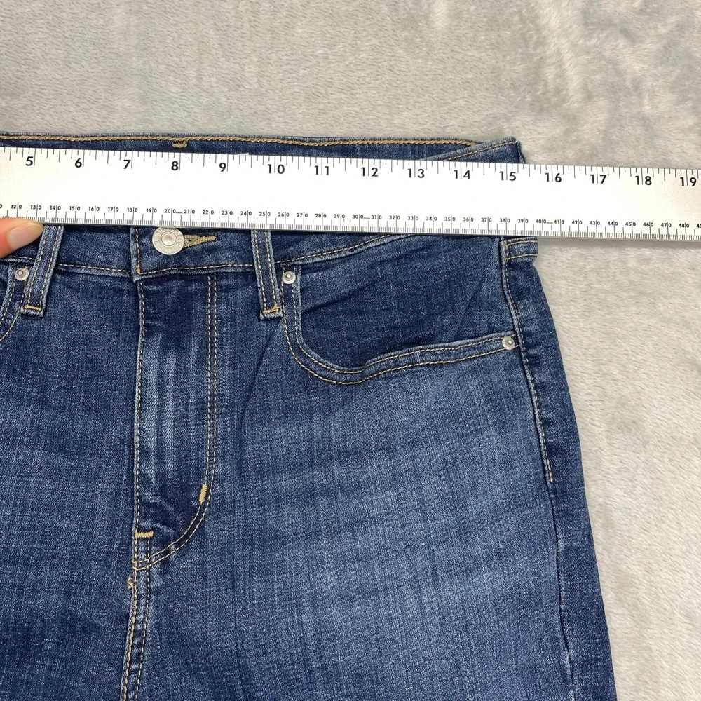 Levi's Jeans Mens 31x30 Blue Denim Whiskered Stretch 725 High Rise Bootcut Leg